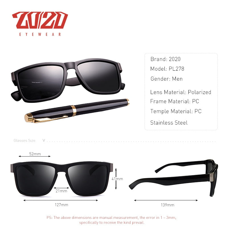 Classic Polarized Sunglasses Men Glasses Driving Coating Black Frame Fishing Driving Eyewear Male Sun Glasses PL278